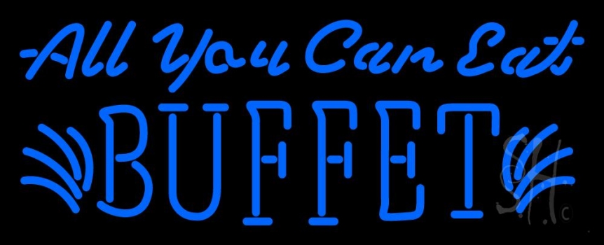 Blue All You Can Eat Neon Sign