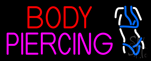 Body Piercing Logo Neon Sign
