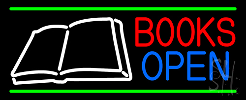 Book Open Logo Neon Sign
