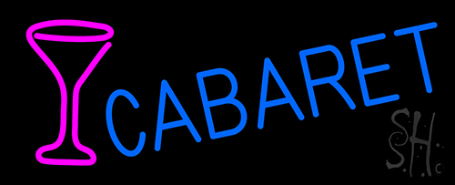 Cabaret With Wine Glass Neon Sign