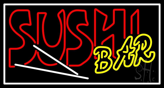 Double Stroke Sushi Bar Neon Sign