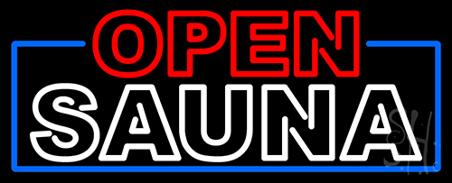Double Stroke Sauna Open Neon Sign