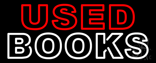 Double Stroke Used Books Neon Sign