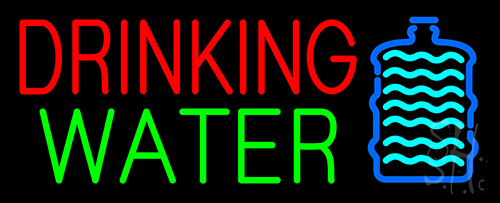 Drinking Water Neon Sign