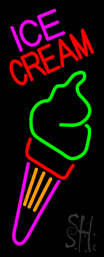 Fancy Ice Cream Cone Neon Sign