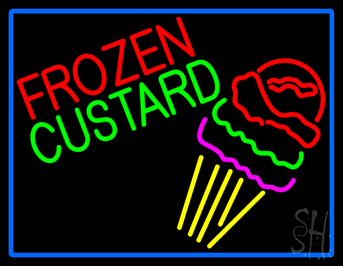Frozen Custard With Logo Neon Sign
