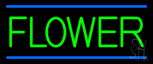 Green Flowers Neon Sign