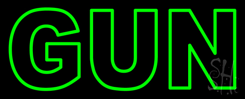 Green Gun Neon Sign