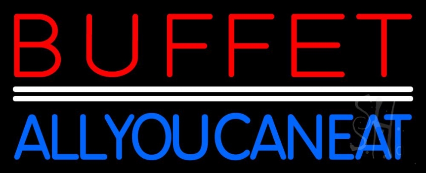 Red Buffet All You Can Eat Neon Sign