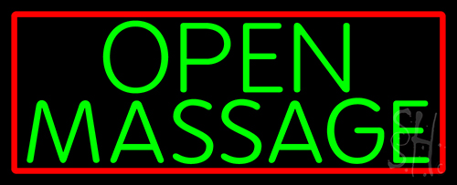 Green Open Massage Neon Sign