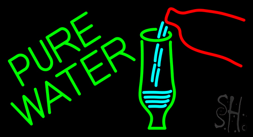 Green Pure Water Neon Sign
