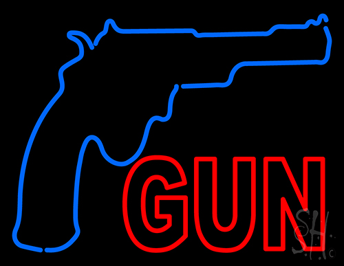Gun With Logo Neon Sign