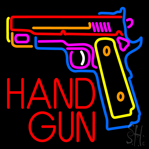 Hand Gun Neon Sign