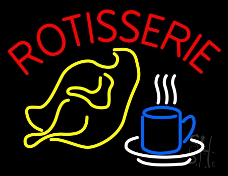 Red Rotisserie Chick Logo Neon Sign