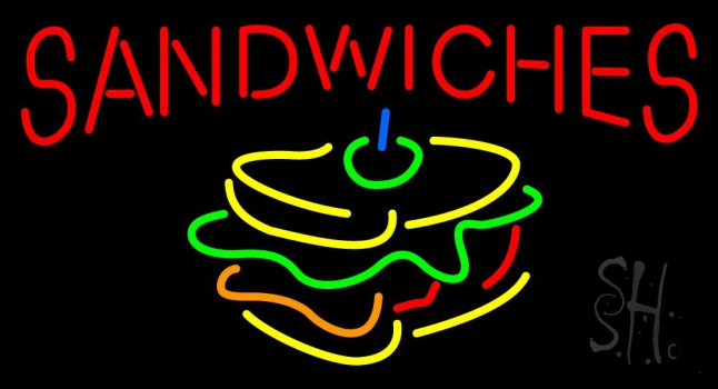 Red Sandwiches Neon Sign