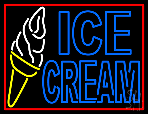 Ice Cream Cone In Between Neon Sign