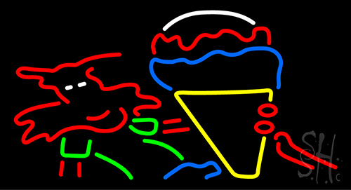 Ice Cream Logo Neon Sign