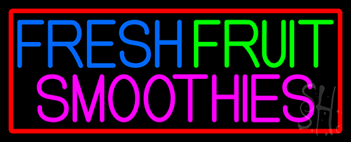 Oval Fresh Fruit Smoothies Neon Sign
