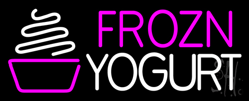 Pink N White Frozen Yogurt Neon Sign