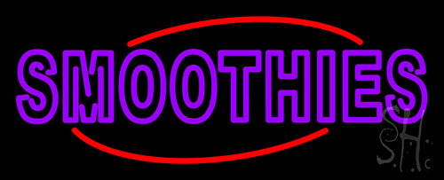 Purple Double Stroke Smoothies Neon Sign