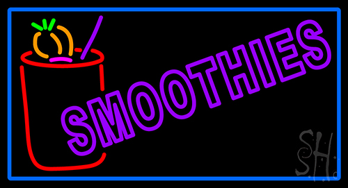 Purple Double Stroke Smoothies Neon Sign