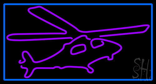 Purple Helicopter Neon Sign