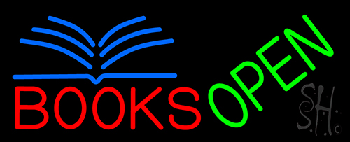 Red Books Open Neon Sign