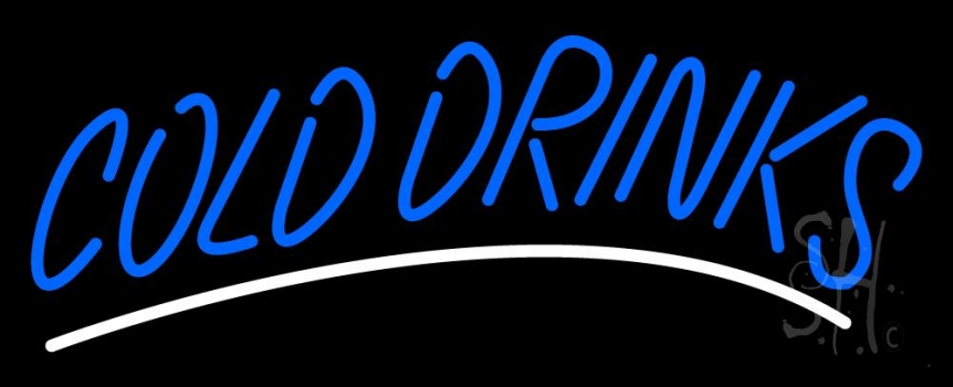 Blue Cold Drinks Neon Sign