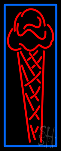 Red Cone Ice Cream Neon Sign
