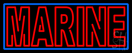 Red Double Stroke Marine Neon Sign