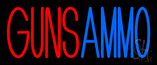 Red Guns Ammo Neon Sign