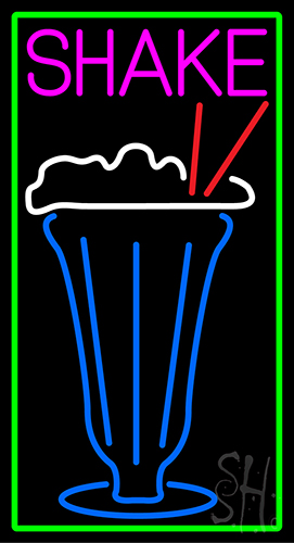 Red Shakes With Glass Neon Sign