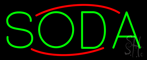 Round Green Soda Neon Sign