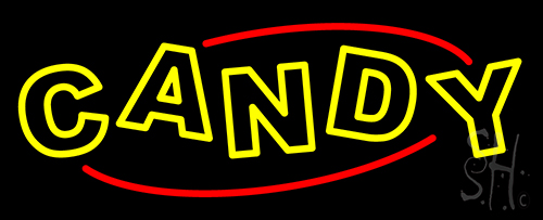 Round Yellow Candy Neon Sign