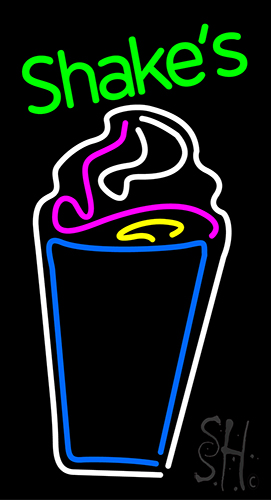 Shakes With Glass Neon Sign