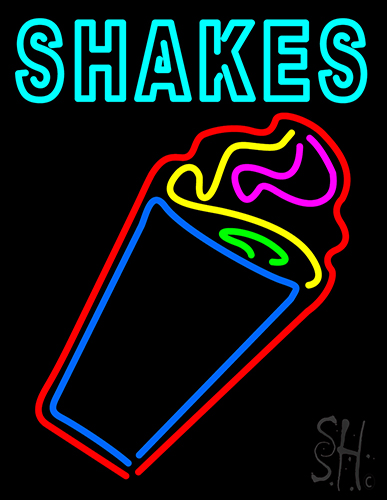 Shakes With Glass Neon Sign