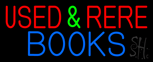 Used And Rare Books Neon Sign