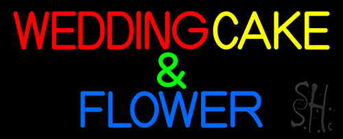 Wedding Cakes And Flowers Neon Sign