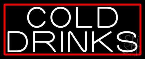 White Cold Drinks Neon Sign