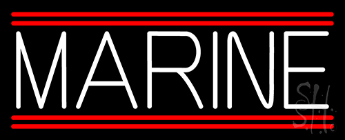 White Marine Neon Sign