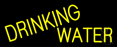 Yellow Drinking Water Neon Sign