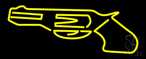Yellow Gun Neon Sign