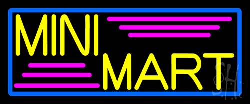 Yellow Mini Mart Neon Sign