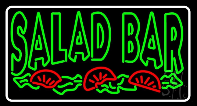 Green Block Salad Bar Neon Sign