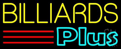 Billiards Plus 1 Neon Sign