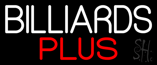 Billiards Plus 2 Neon Sign