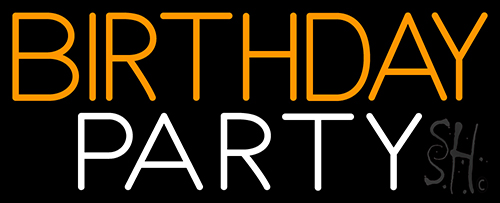 Birthday Party 3 Neon Sign