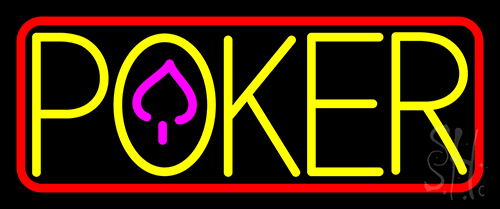 Poker With Border 4 Neon Sign