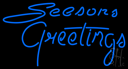 Cursive Seasons Greetings Neon Sign