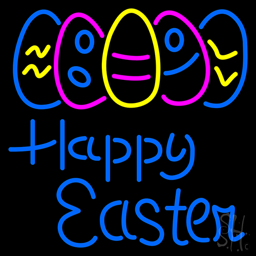Happy Easter With Egg 2 Neon Sign